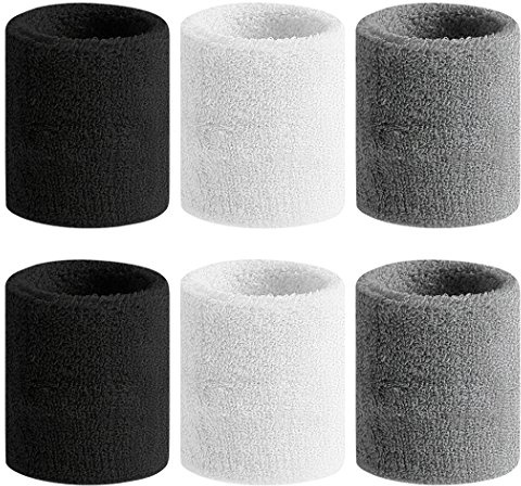 BEACE Sweatbands Sports Wristband for Men & Women - Moisture Wicking Athletic Cotton Terry Cloth Sweatband for Tennis, Basketball, Running, Gym, Working Out