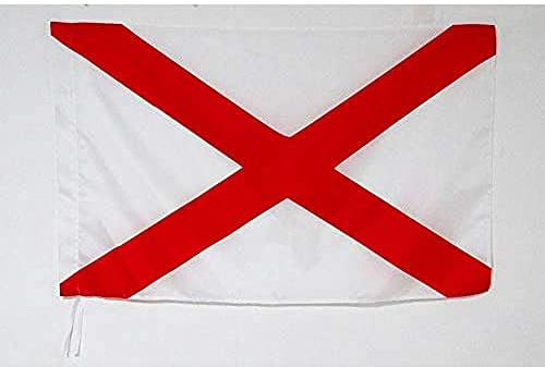 AZ FLAG Drapeau course automobile blanc croix Saint André rouge 90x60 cm | Usage intérieur et extérieur Drapeau décoratif de commissaire coutures doubles et bords renforcés avec fourreau pour mât