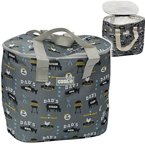 alles-meine.de GmbH XXL - 24 Liter Kühltasche & Warmhaltetasche/Thermotasche - isoliert - BBQ - Dad´s Steak - grau - Einkaufstasche/Einkaufskorb faltbar - Thermo - Isol..
