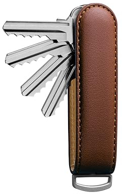 Jibbon Organizador de llaves de cuero italiano, llavero (publicidad, llavero y multiherramienta se vende por separado), Cocoa