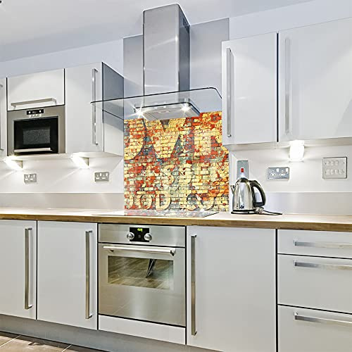 Grunge Bricks - Printed Kitchen Glass Splashback (900w x 700h)