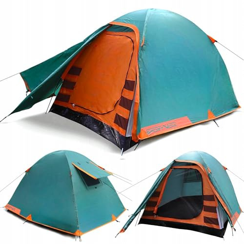 Sportvida Campingzelt mit Vorraum, 2-3 Personen, Iglu-Zelt (doppelwandig), Kuppelzelt, wetterfester Eingang, Mückenschutz, Wasserdicht, (2 Personen, Grün)