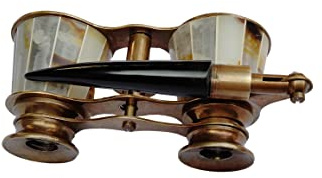 SIFAAT WORLD Opera Glasses Binoculars for Adults & Kids – 2.5” Vintage Solid Brass with Mother of Pearl Handle – Compact Pocket Size for Theater, Bird Watching, Concerts