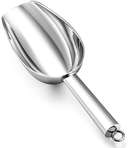 8Oz Ice Scoop, Homikit Stainless Steel Food Scoop for Kitchen Bar Garden Buffet, Metal Flour Candy Sweet Scoop with Sturdy Design, Mirror Finished & Easy Clean, Dishwasher Safe