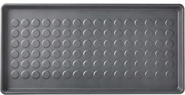 AAMEN Washable Non Slip Boot Tray, Multi Purpose Plastic Shoe Tray For Indoor & Outdoor Use, Rubber Mat Waterproof, Grey (71 x 35 x 3 cm)