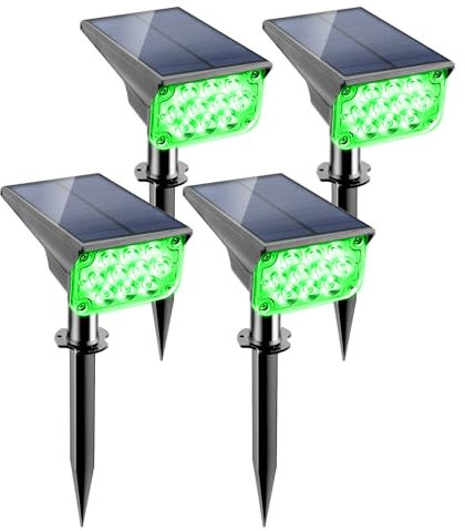 NATPOW Luces Solares LED Exterior, Luz Solar Exterior, 20 LED Impermeables IP65, Lámparas para Jardín, Patio, Calzada, Piscina y Camping (4 Piezas)