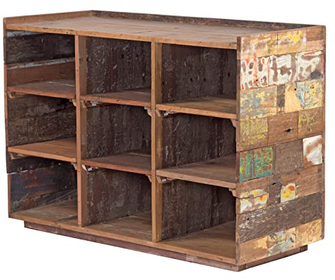 DESIGN DELIGHTS Bunter VERKAUFSTRESEN Loco | 138x91x60 cm (BxHxT), Massivholz | rustikale Empfangstresen, Ladentheke, Holztresen, Kassentresen, Verkaufstheke
