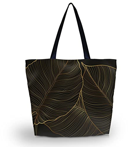 AOKSUNOVA Axelväska shoppingväska vikbar shoppingväska tygpåse dam tryckt strandväska strandväska, Gw-246, 43 x 35 cm