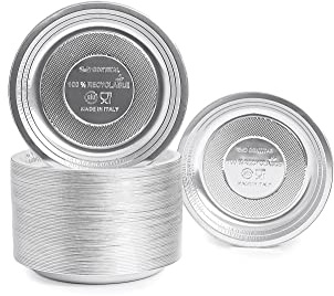 Contital Piatti Monouso Dessert in Alluminio, tondi - 50 pezzi - Ideali per picnic, barbecue, feste, pranzi e cene