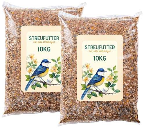 Blumixx Wildvogelfutter 20kg - ganzjähriges Vogelfutter Winterfutter - energiereiches Fettfutter mit Sonnenblumenkernen Getreide Saaten - proteinreiches Premium Futter für Vögel