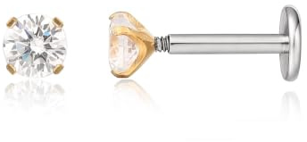 limerencia 18G Titan Tragus Piercing, 2 Stück Medizinische Lippenpiercing Labret Stecker Hypoallergen Helix Piercing ohr für Bauchnabel Zunge Augenbraue Lippe Septum Nase Ohr Piercing