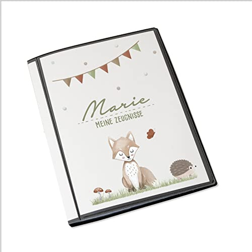 Personalisierte Einschulungsmappe für Kinder - Inkl. 20 Klarsichthüllen DIN A4 - Hellomini (Fuchs)