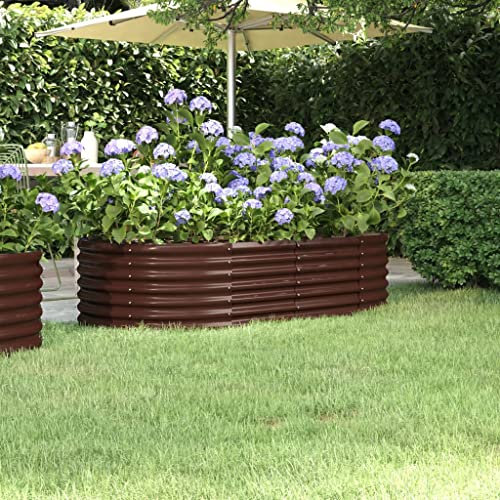 puraday Jardinière surélevée pour jardin - 152 x 80 x 36 cm - Jardinière pour terrasse - Jardinière pour légumes - Spirale d'herbes XXL - Jardinière surélevée en métal - Jardinière surélevée en acier