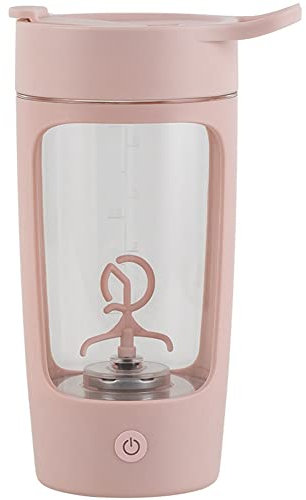 ELGE Mezclador de ProteíNas en Shaker Cup Botella EléCtrica PortáTil para Café Sin con USB Recargable 1200Mah, Rosa