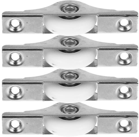 OSALADI 4pezzi Rulli Scorrevoli Per Porte Due Convessità Ruote Per Armadi E Mobili Puleggia Per Ante Scorrevoli Facile Scorrimento E Installazione