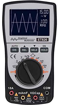 IGASHI Rechargeable Smart Digital Multimeter MT8206 2-in-1 Digital Oscilloscope with Analog Bar Graph, Auto Range, Backlight, AC Current Meter