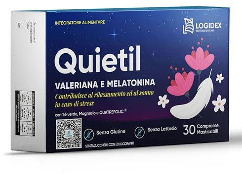 LOGIDEX QUIETIL COMPRESSE Melatonina e Valeriana Per Dormire Integratori Per Dormire Melatonina Pura Valeriana Pura Magnesio The Verde Acido Folico Normalizza Il Sonno Melatonina Per Dormire 30 cpr
