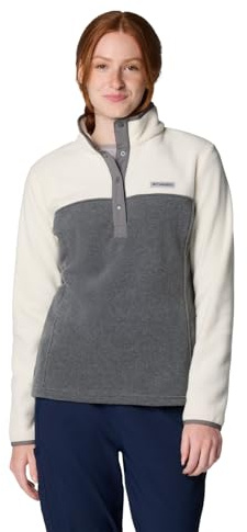 Columbia Benton Springs 1/2 Snap Pull Over 2, Pull Over in pile Donna, City Grey Heather/Chalk, XXL
