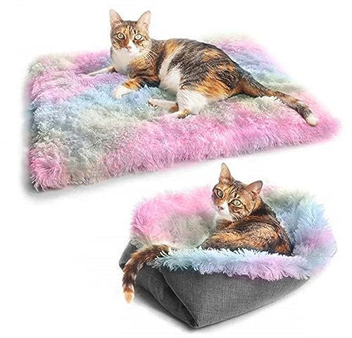 Sunydog Katzendecke, Haustierdecke, Katzenbett Waschbar Katzenkissen, 2-in-1 Katzendecken für Hauskatzen, Wärmendes, Bequemes Katzenbett Deckenkissen für Kleine Hunde und Katzen (Bunt)
