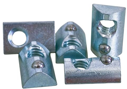 Deooxye 5/16-18 Steel Roll in T-nut with Ball Spring, Suitable for 15 Series or 40 Series Aluminum Extrusion Profile Rail (20 Packs)