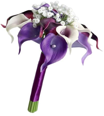 Amosfun Calla-lilien-hochzeitsstrauß Gefälschte Blumenverzierung Hochzeitsblumenstrauß Bürodekorationen Realistische Calla-Lilie Brautstrauß Pu Brautjungfer Schreibtisch Kleine Kunstblumen