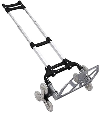Stufen-Sackkarre Treppenkarre Klappbar bis 75kg, Aluminium Treppensteiger-Sackkarre für den Transport, Schwerlast Treppensackkarre