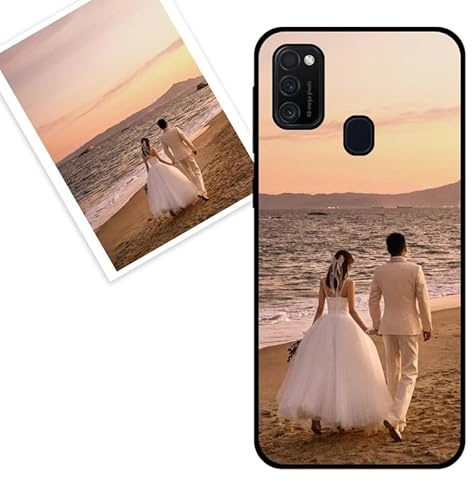 KARTXITAI personalisierte Handyhülle Kompatibel mit Samsung Galaxy M21,Stoßfeste Schutzhülle mit Weiche Bumper hülle selber gestalten-case personalisiert mit Foto,Bildern,oder Text -SCHWARZ