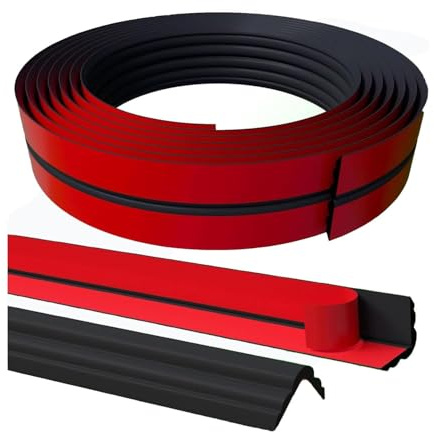 Plinthe Souple AutoadhéSive Moulure Adhesive Baguette Finition Plan De Travail Cuisine Baguette De Finition,Moulure Murale Adhesive,Moulure Plafond pour Protection Angle Mur,Noir 6.5m*2cm