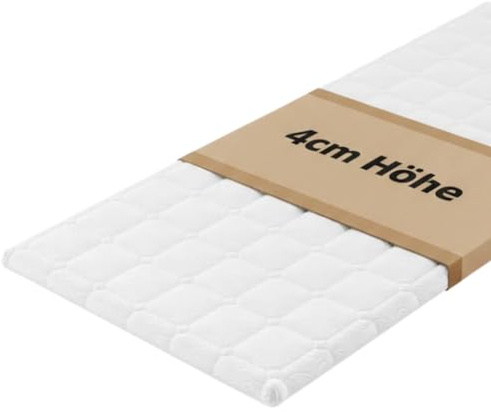 RIBECO GERMANY Matratzentopper Aaron ECO, Topper 180x200 cm, hochwertiger Matratzentopper aus atmungsaktivem Gelschaum für optimale Druckentlastung, 4cm Höhe, Allergiker geeignet, Made in Germany