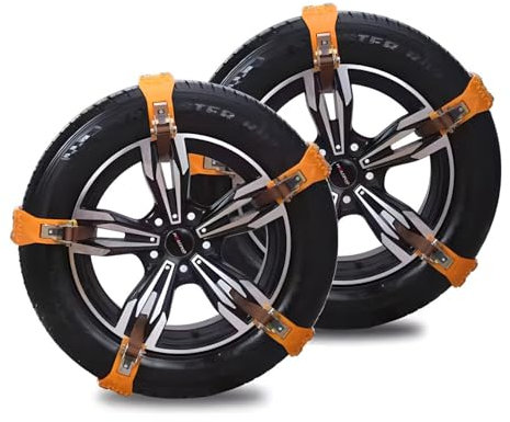 Chaînes à Neige Pour Sma𝘳t RoaD𝘚ter Coupe,Améliore la traction et la sécurité du véhicule sur les routes glissantes telles que la glace, la neige, la boue, etc.10 pièces