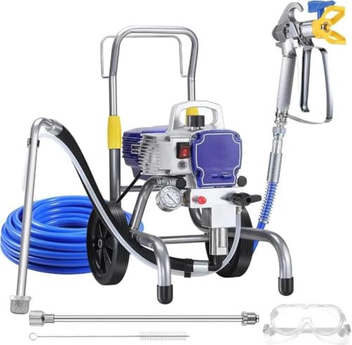 Pulverizadores de pintura Pulverizador de pintura sin aire 450, con pulverizador de pintura eléctrico de bajo exceso de pulverización para pintura de casas adosadas Pistola de Pulverización de Aire