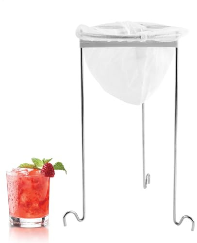 Jelly Strainer Stand - Jam Strainer Set | Jelly Strainer for Preserves | Jelly Bags with 3 Hook Legs | Jelly Bag Strainer | Jam Seg Rack with Bag Reusable Filter Bag for Strenuous Eats
