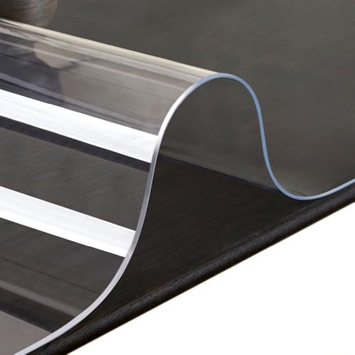 Tovaglia plastificata Trasparente ２ｍｍ Pellicola Protettiva per mobili Copritavolo Trasparente Rettangolare Facile da Pulire
