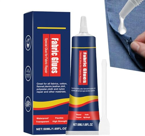 Tube de colle à coudre - 50 ml de colle liquide Flood - Colle en caoutchouc synthétique efficace - Colle pour tissus pour vêtements, machine à laver multifonctionnelle, sèche-linge - Colle permanente