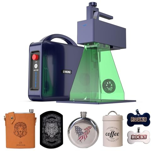 GWEIKE G2 Pro 30W Faserlasergravierer, 15000 mm/s schnelle Lasergraviermaschine mit 3D- und Tiefengravur, 110x110mm Arbeitsbereich, tragbare Lasermarkiermaschine für Metall, Schmuck, Hundemarken