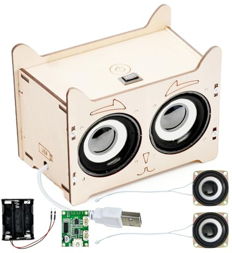 DIY Bluetooth Lautsprecher,Elektronik Baukasten Lautsprecher Bausatz Holz Experimente Wissenschaft Experimente für Kinder ab 8-12 Jahre Bluetooth-Lautsprechers Geschenk Erwachsene Jungen Mädchen