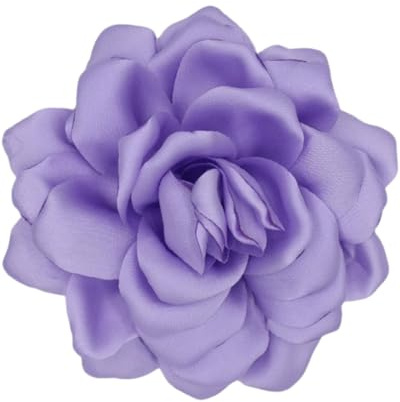LOZTBUE 1 Stück Rosen-Blumenbrosche, große Musselin-Brosche, Haarspange, klassisch, elegant, handgefertigt, Blumenbrosche, geeignet für Hochzeit, Party, Tanz (Lavendel)