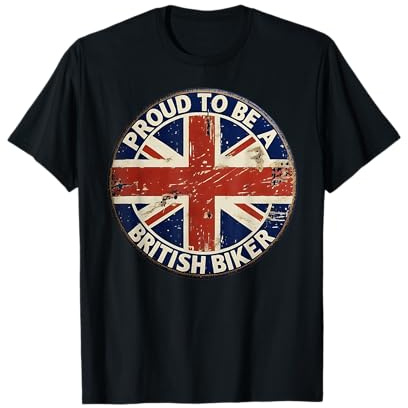 Classic British Biker Grunge Union Jack pride UK rocker men T-Shirt