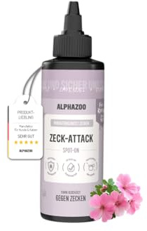 alphazoo ZeckAttack Spot-On für Katzen 100ml - Zeckenabwehr mit natürlichen Inhaltsstoffen, punktgenaue Anwendung, sanft zur Katzenehaut, Zeckenmittel für Katzen