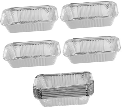 Hemobllo 25 piezas Cajas Aluminio Desechables para Barbacoa Bandejas Aluminio Reciclables para Transporte y Almacenamiento de Alimentos Prácticas y Seguras para Fiestas y Catering