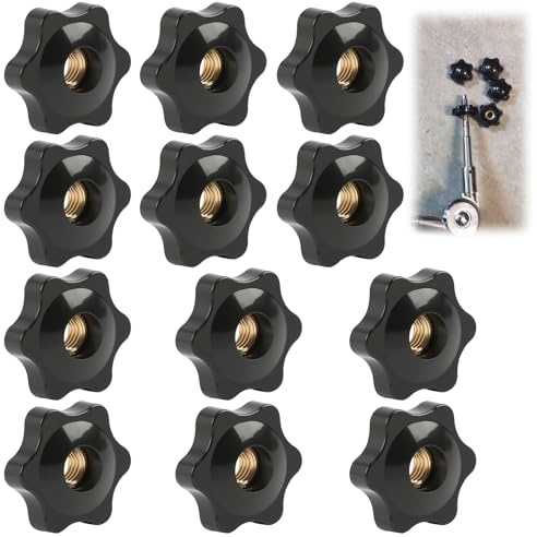 10 Tuerca Perilla M8x32, Perilla de Sujeción M8 Mariposa, Perillas de Estrella para Mobiliario Mecánico y Equipos Electrónicos, Resistente a Vibraciones y Corrosión