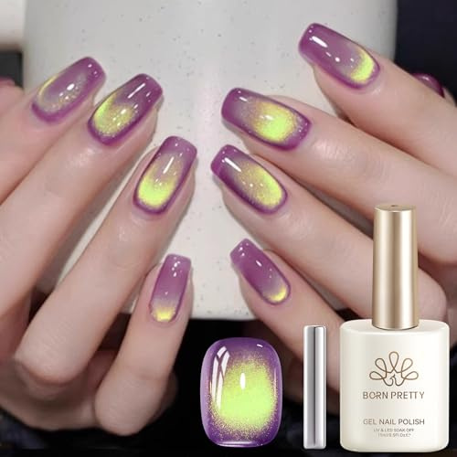 BORN PRETTY Cat Magnetic Eye U V Gel Nagellack 15ml U V Nagellack Jelly Glas Kristall Gel mit Magnet Soak Off Gellack Maniküre und Nagelkunst DIY zu Hause