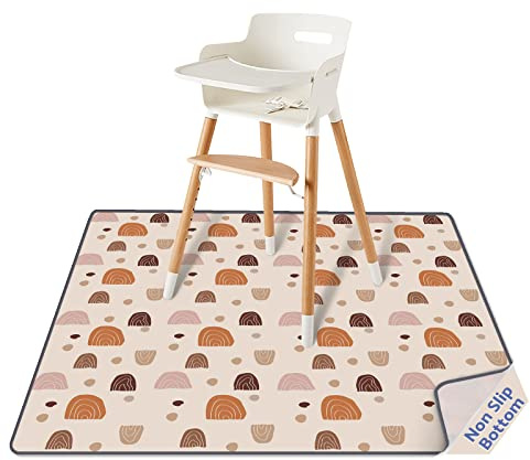 Blissful Diary Tapis sous Chaise Haute Bébé Anti Taches Splat Mat 128x128cm