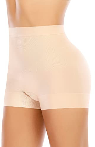 YARRCO Braga Faja Reductora Mujer Invisible Faja Pantalon Adelgazante Vientre Plano Braguitas Moldeadoras Shapewear Control de Abdomen Sin Costuras (Beige-Smooth,S)