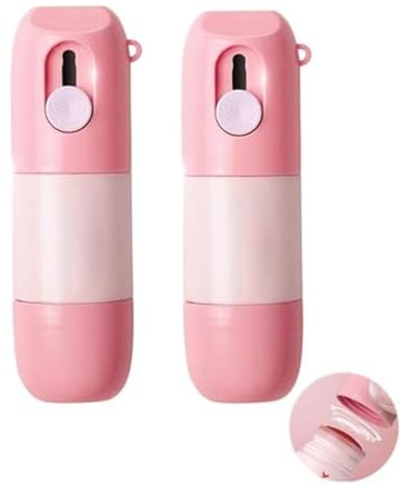 Genérico Corrector de Papel Etiqueta, Corrector Liquido, Borrador de Etiqueta o Termico, Fluido de Correccion de Papel Termico con Cutter o Cuchilla, Borrador de Etiqueta de Paquete (2 ud) (Rosado)