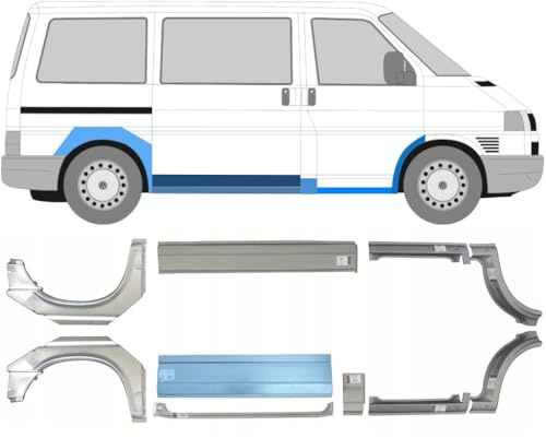 Reparaturblech Schweller + vorderer + hinterer Kotflügel für Volkswagen Transporter T4 90-03