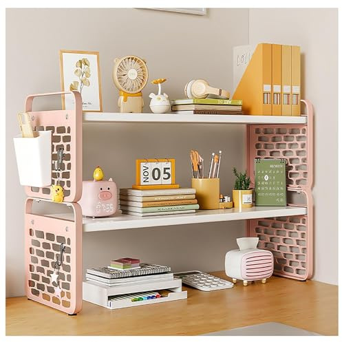 Estantería De Escritorio De 2 Niveles, Estante Organizador Ajustable Para Escritorio, Estantería Multiusos Para Encimera, Estantería Para Ordenador De Sobremesa