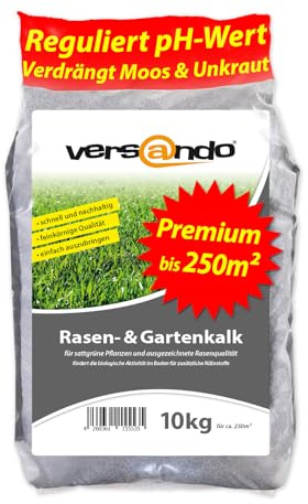 versando 10kg Rasenkalk & Gartenkalk bis 250m²: verdrängt Moos Unkraut | Pilze fördert Boden & Wurzelentwicklung ideal für Rasen mit Langzeitwirkung - Premium Qualität
