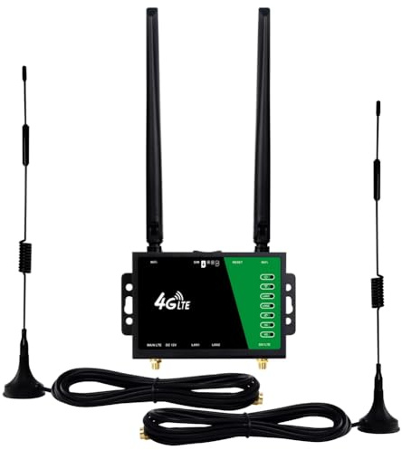NONDK Router Inalámbrico Industrial CPE WiFi 4G, Punto de Acceso Móvil Portátil, Ranura para Tarjeta SIM, Antena Externa (300 Mbps), 32 Usuarios, Enchufe UE