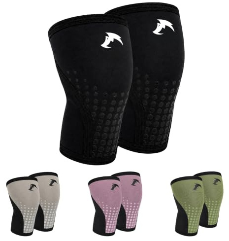 WOLFLEX – Rodilleras Crossfit 5/7mm para Hombre y Mujer, Rodilleras de Neopreno para Powerlifting, Crosstraining y Halterofilia, Soporte para menisco y ligamento.